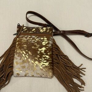 Cowhide Tassel Crossbody